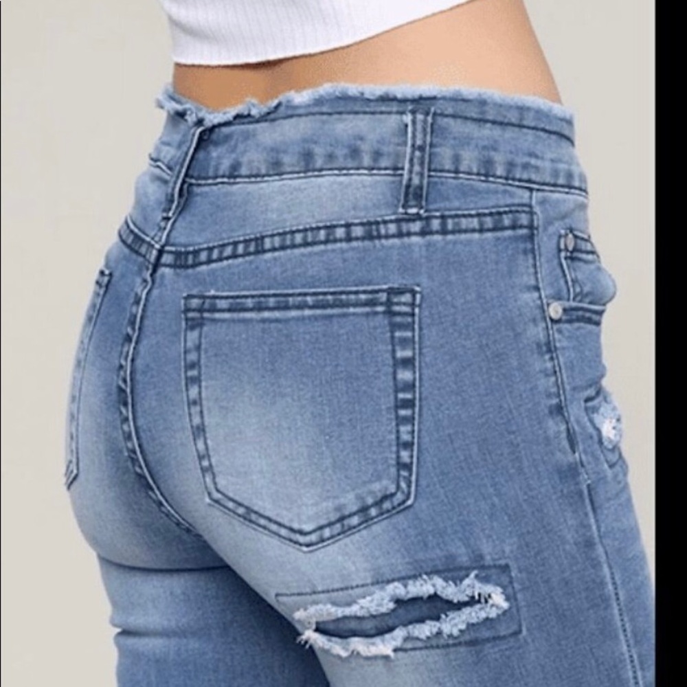 Distressed Patch Jeans